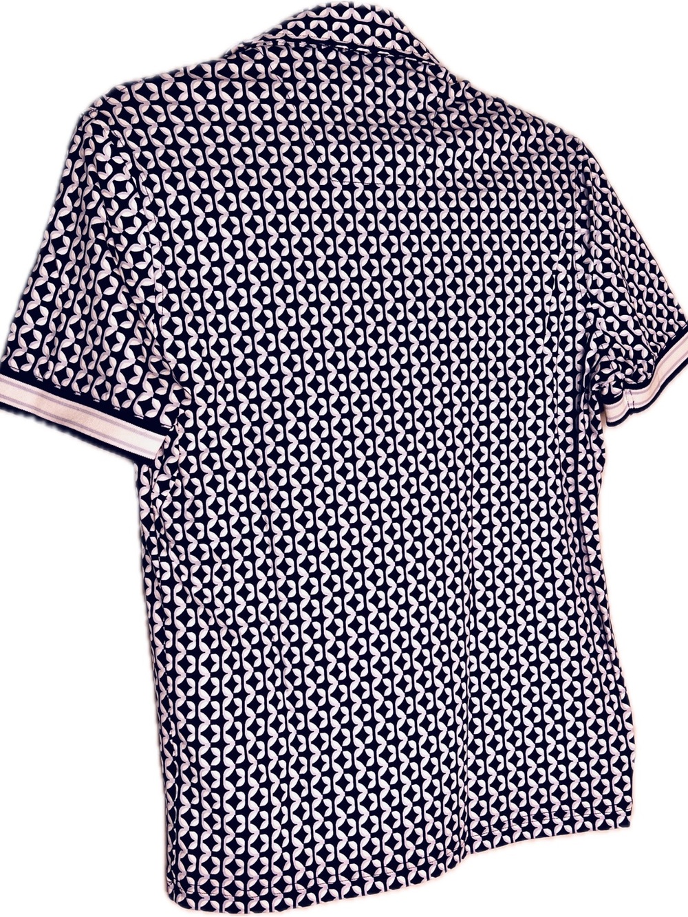 Murano Navy and White Geometric Polo - Men's Short Sleeve - Picture 7 of 7